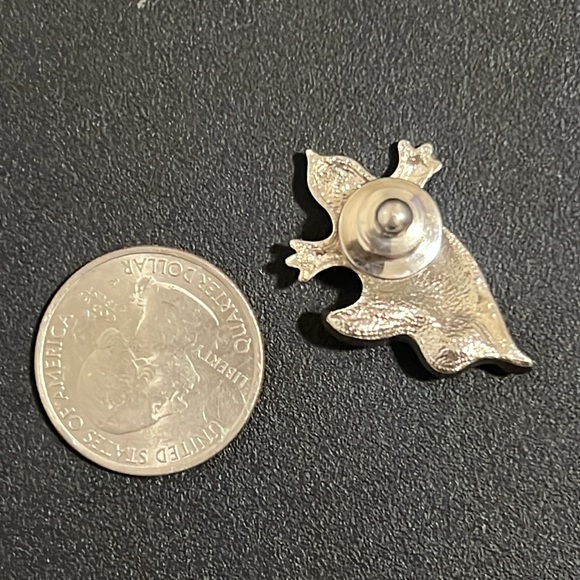 Rare Vintage Avon Silver Ghost Crystal Halloween Lapel Pin Brooch - Picture 4 of 4